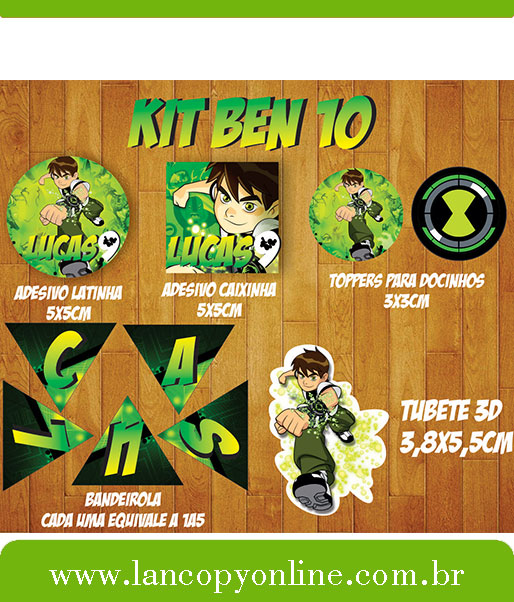 Toppers do Ben 10  Aniversário do ben 10, Festa de aniversário da