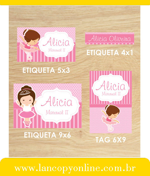 Kit 3 Etiquetas Escolares Menina