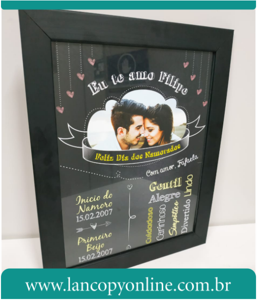 Chalkboard  Namorados Grande | 30x40cm para parede